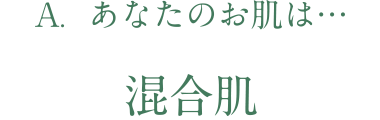 あなたのお肌は混合肌Cタイプ